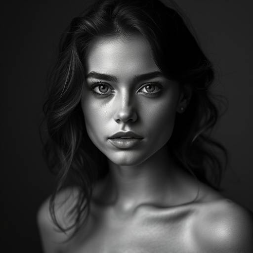 Fotografia di un ritratto artistico in bianco e nero